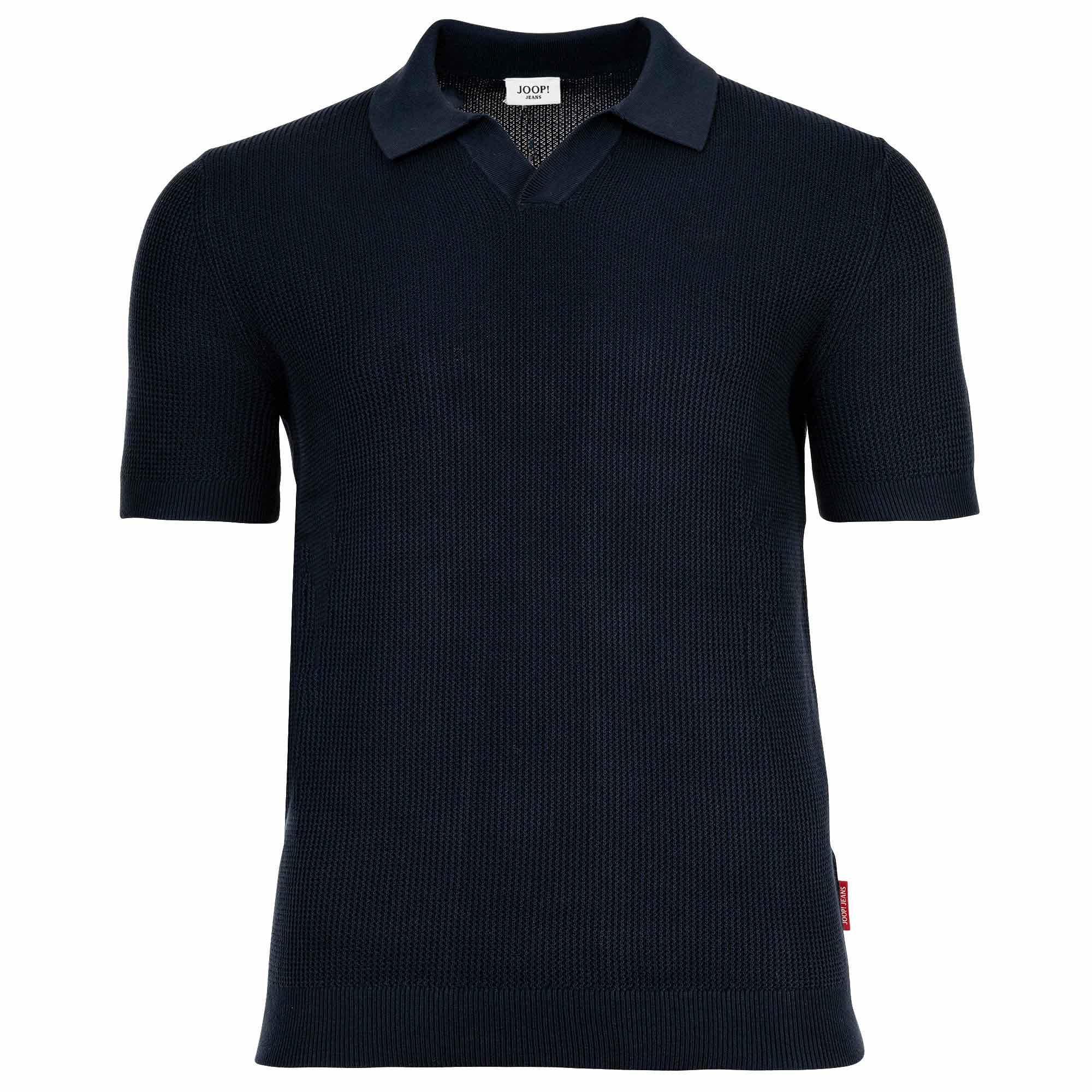 JOOP! JEANS Herren Strickpolo - Adrianor, Polokragen, Baumwolle, Waffelstrick