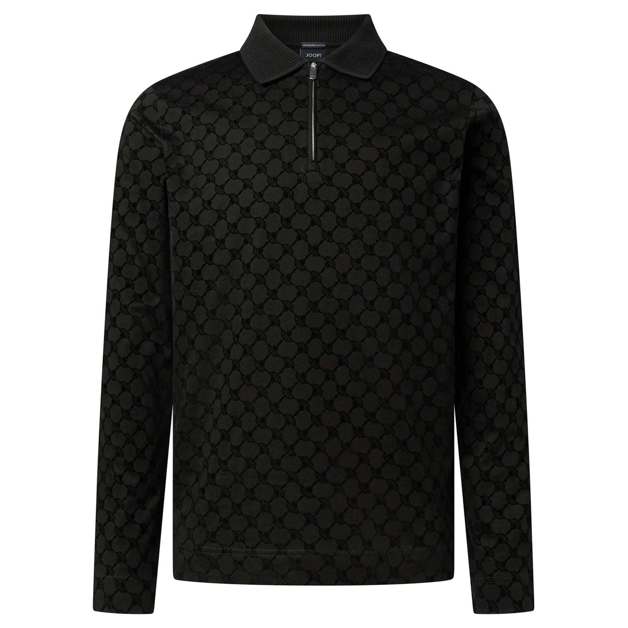 JOOP! Herren Poloshirt, langarm - Varlon, Polokragen, Cornflower-Allover, Baumwolle