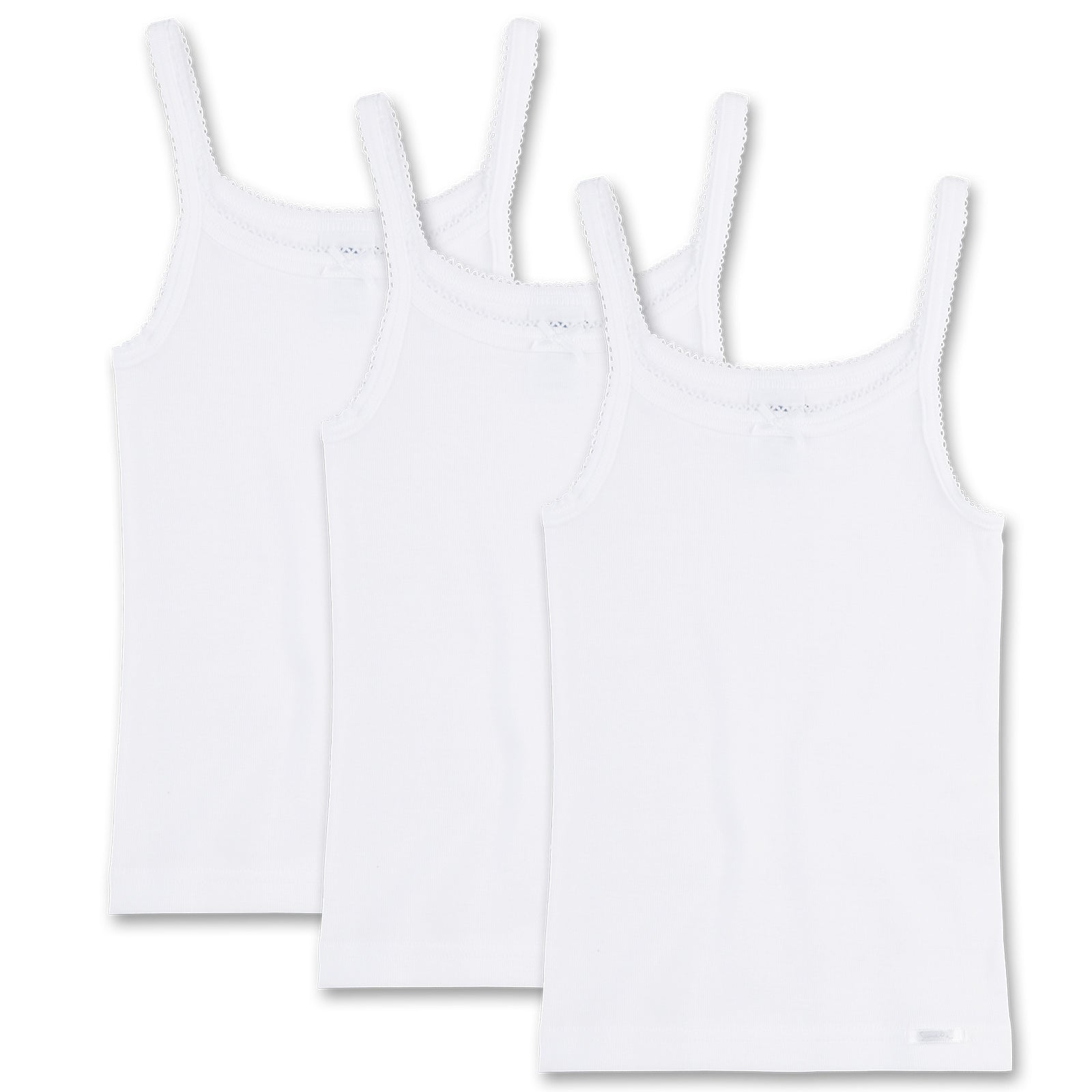Sanetta 3er pack girls undershirt shirt without sleeves Top Basic - White