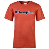 Champion Kinder Unisex T-Shirt - Crewneck, Rundhals, Cotton, großes Logo, einfarbig