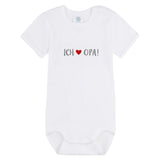 Sanetta Baby Body, Kurzarm, Strampler mit Aufdruck "Ich mag Opa"