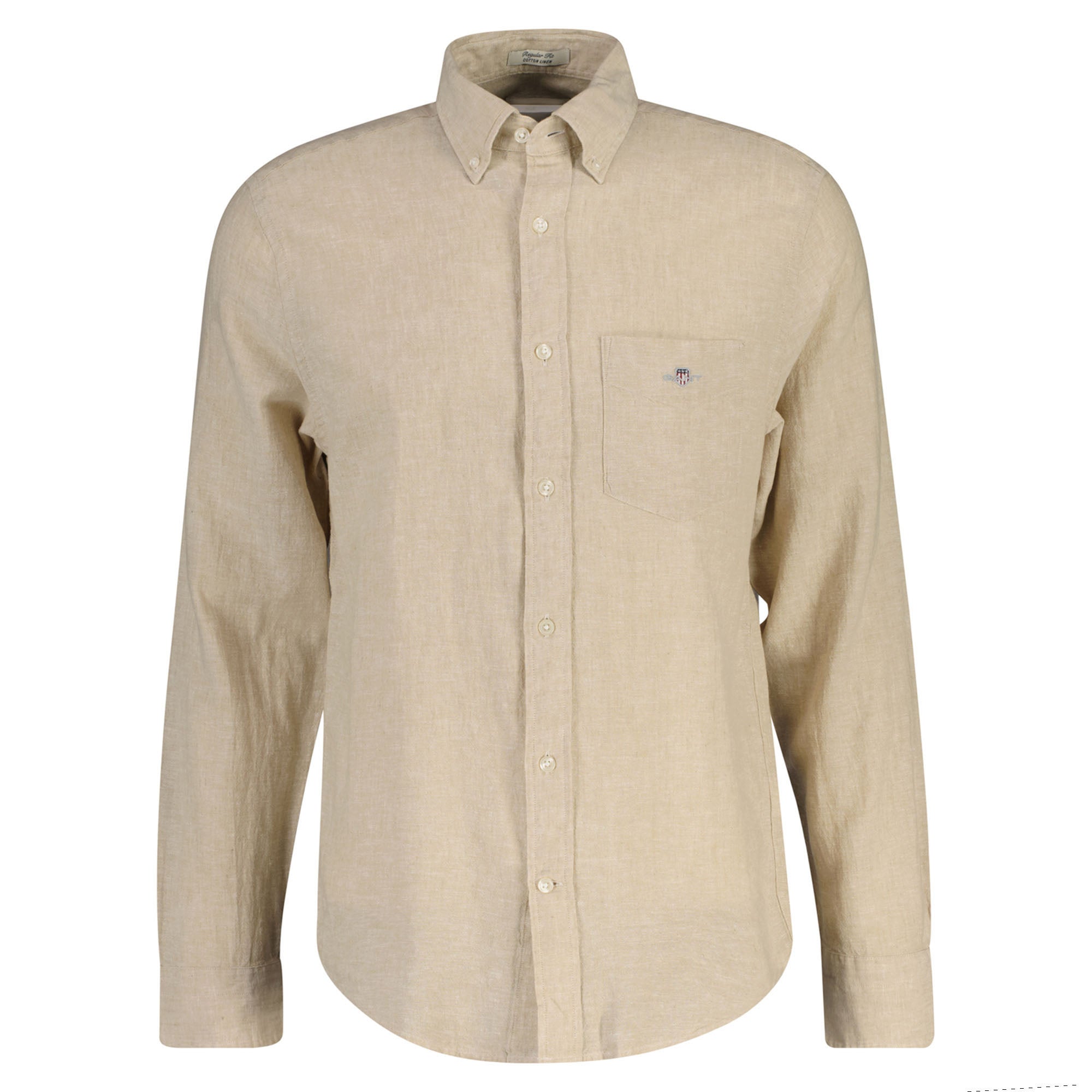 GANT Herren Hemd - Regular Cotton Linen Shirt, Leinen-Baumwoll-Mix, einfarbig