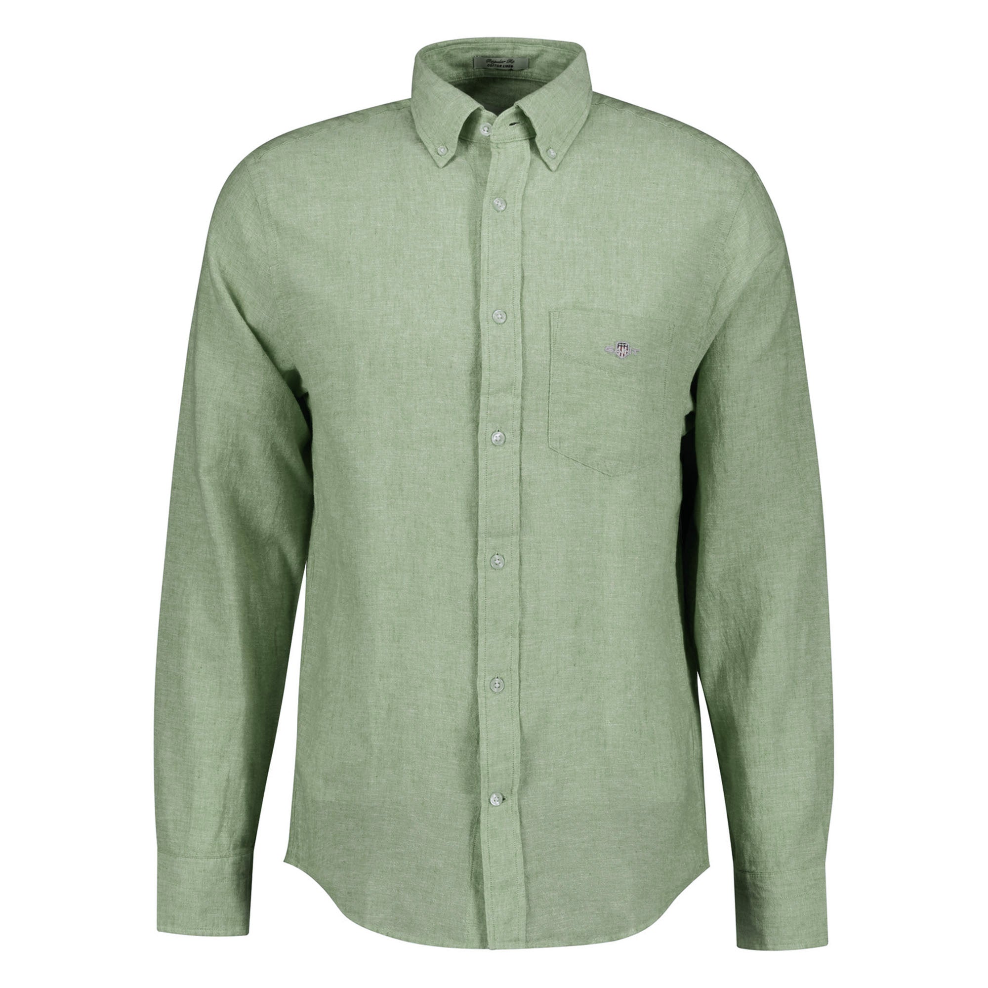 GANT Herren Hemd - Regular Cotton Linen Shirt, Leinen-Baumwoll-Mix, einfarbig