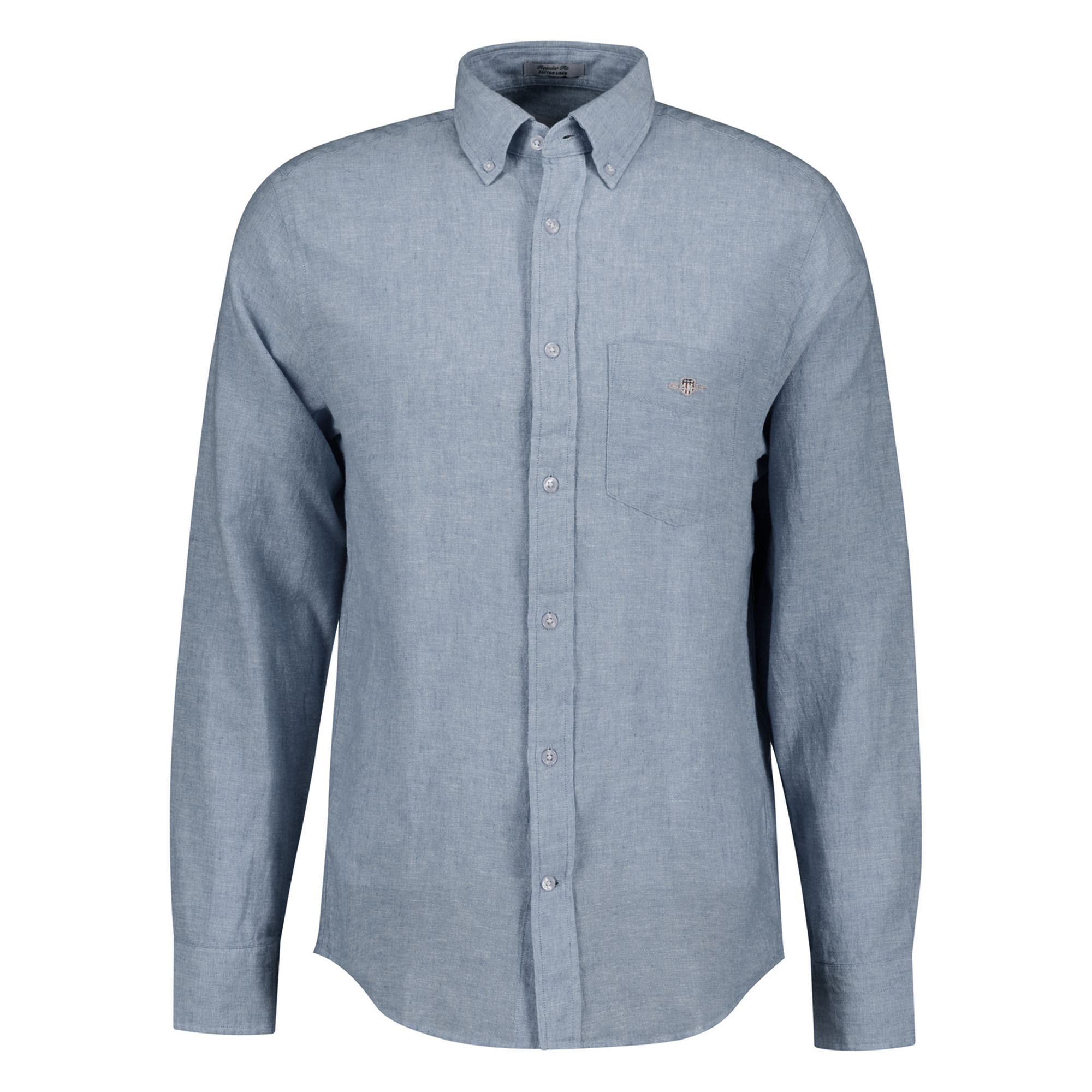 GANT Herren Hemd - Regular Cotton Linen Shirt, Leinen-Baumwoll-Mix, einfarbig