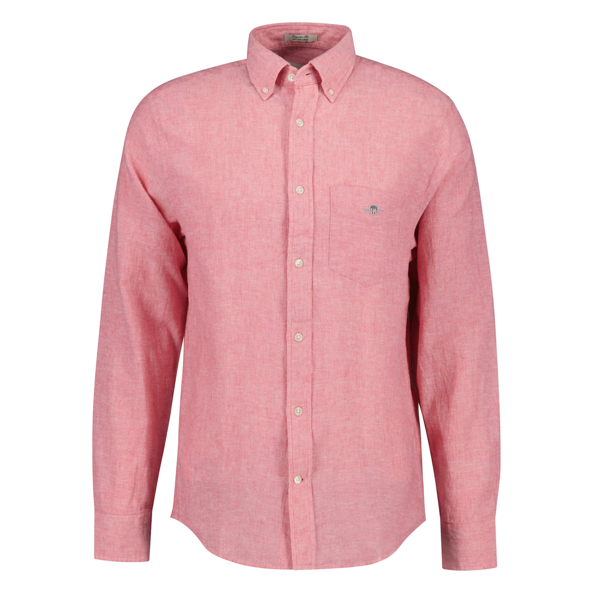 GANT Herren Hemd - Regular Cotton Linen Shirt, Leinen-Baumwoll-Mix, einfarbig