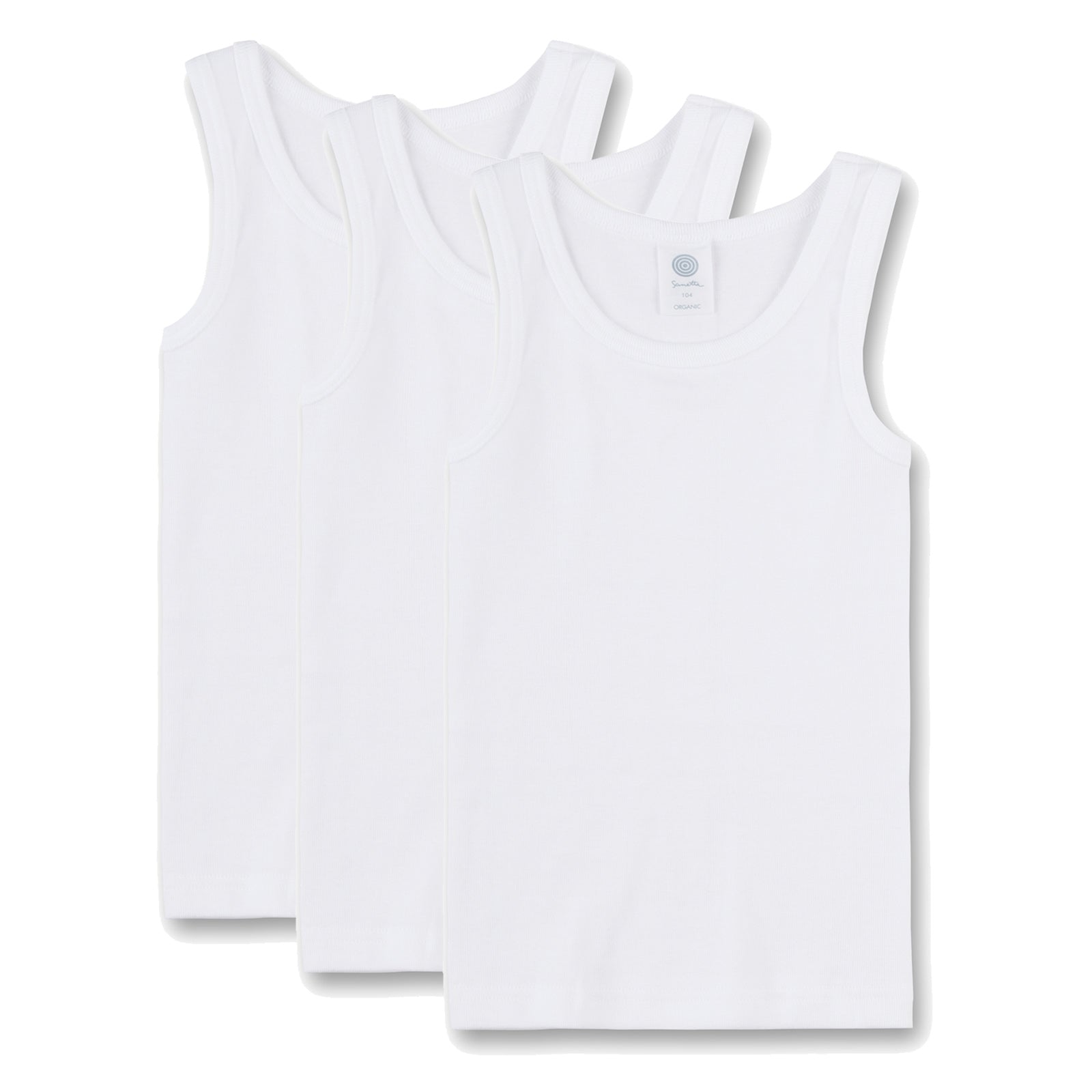 Sanetta Jungen Unterhemd 3er Pack - Shirt ohne Arme, Tank Top, Basic, Organic Cotton