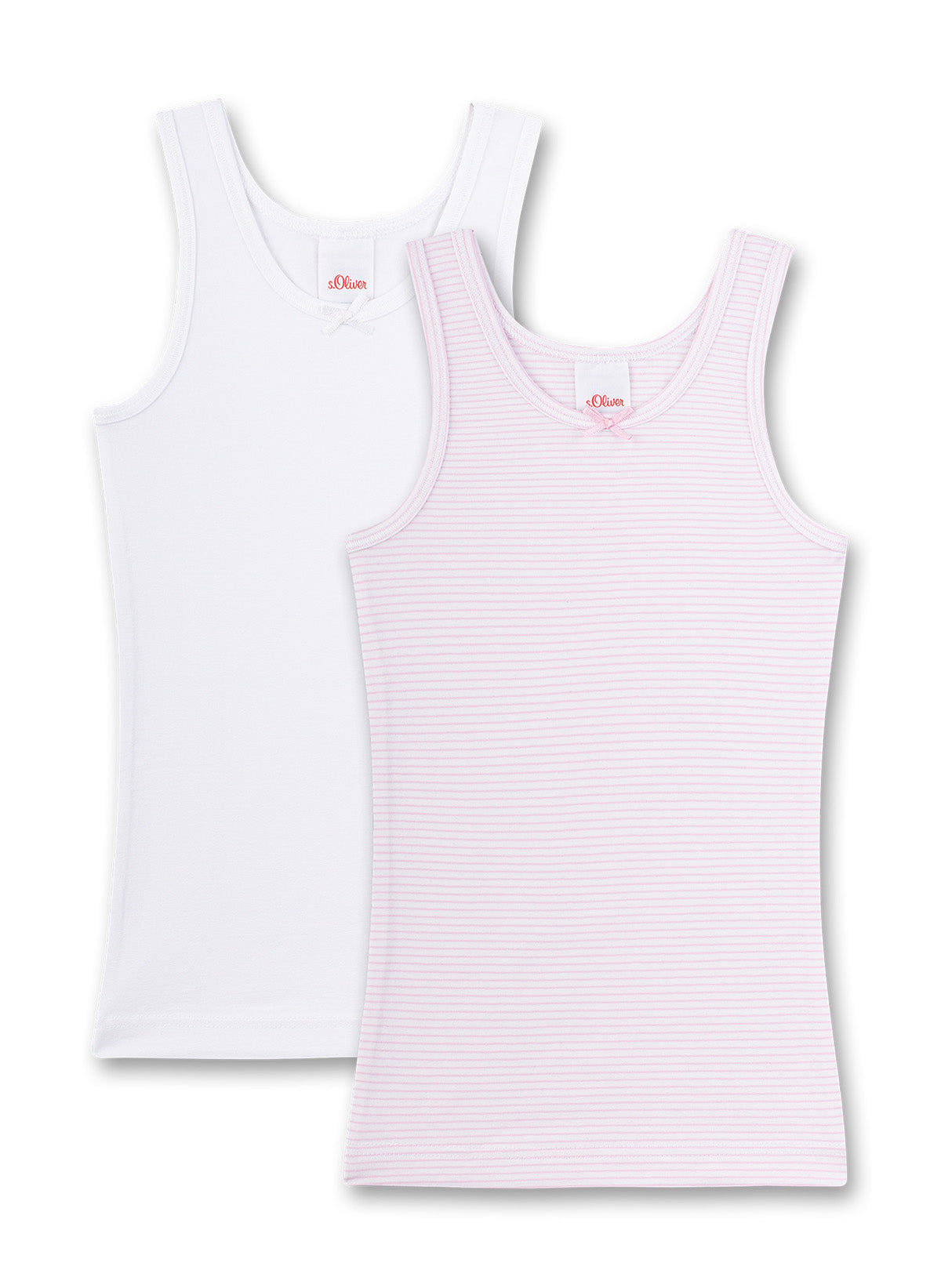 s.Oliver Mädchen Unterhemd 2er Pack - Shirt ohne Arme, Hemd, Feinripp, Cotton Stretch