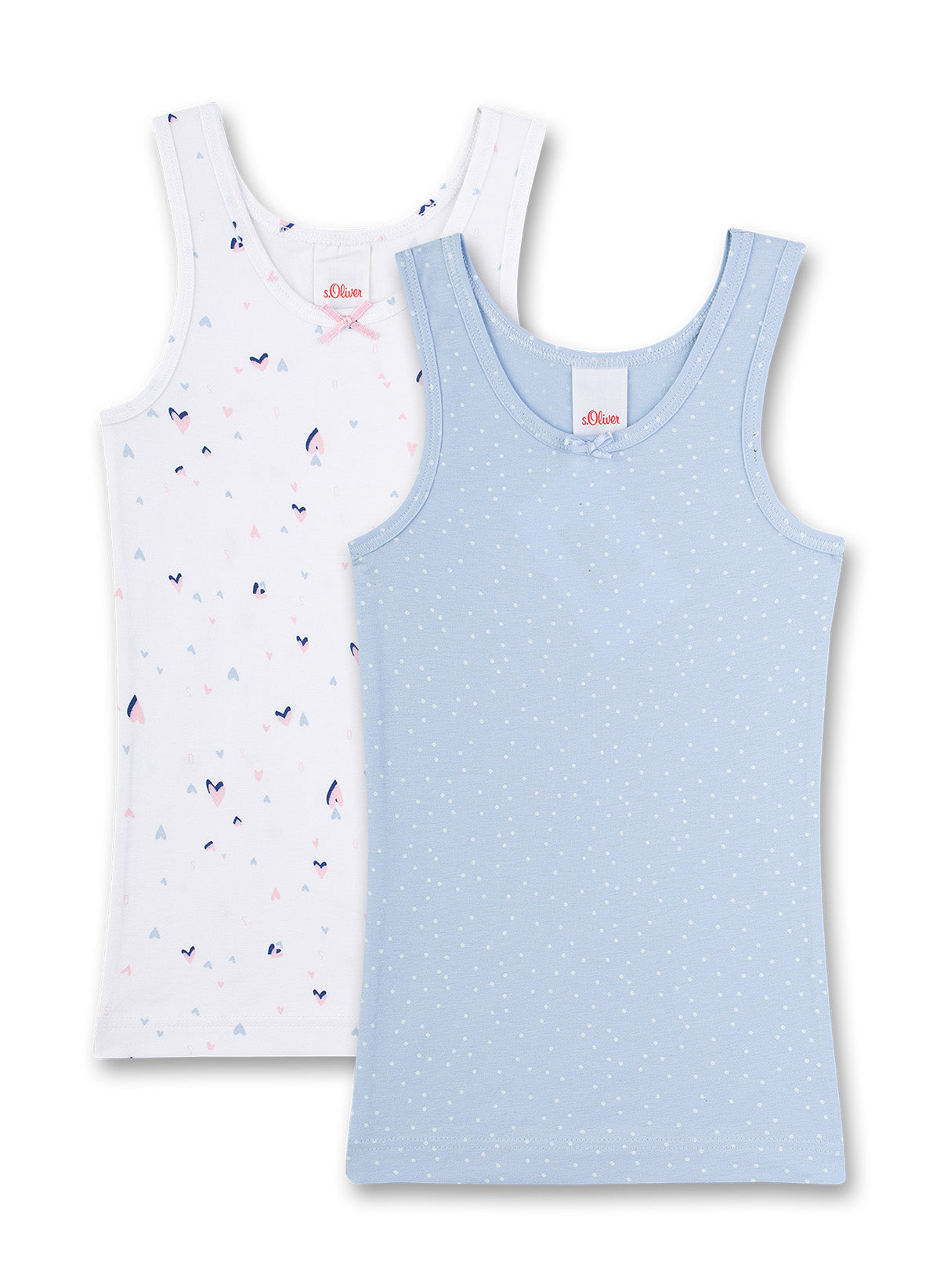 s.Oliver Mädchen Unterhemd 2er Pack - Shirt ohne Arme, Hemd, Feinripp, Cotton Stretch