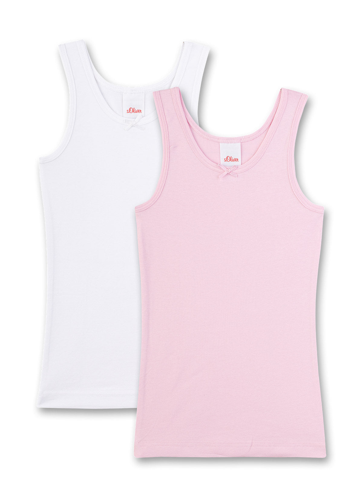 s.Oliver Mädchen Unterhemd 2er Pack - Shirt ohne Arme, Hemd, Feinripp, Cotton Stretch