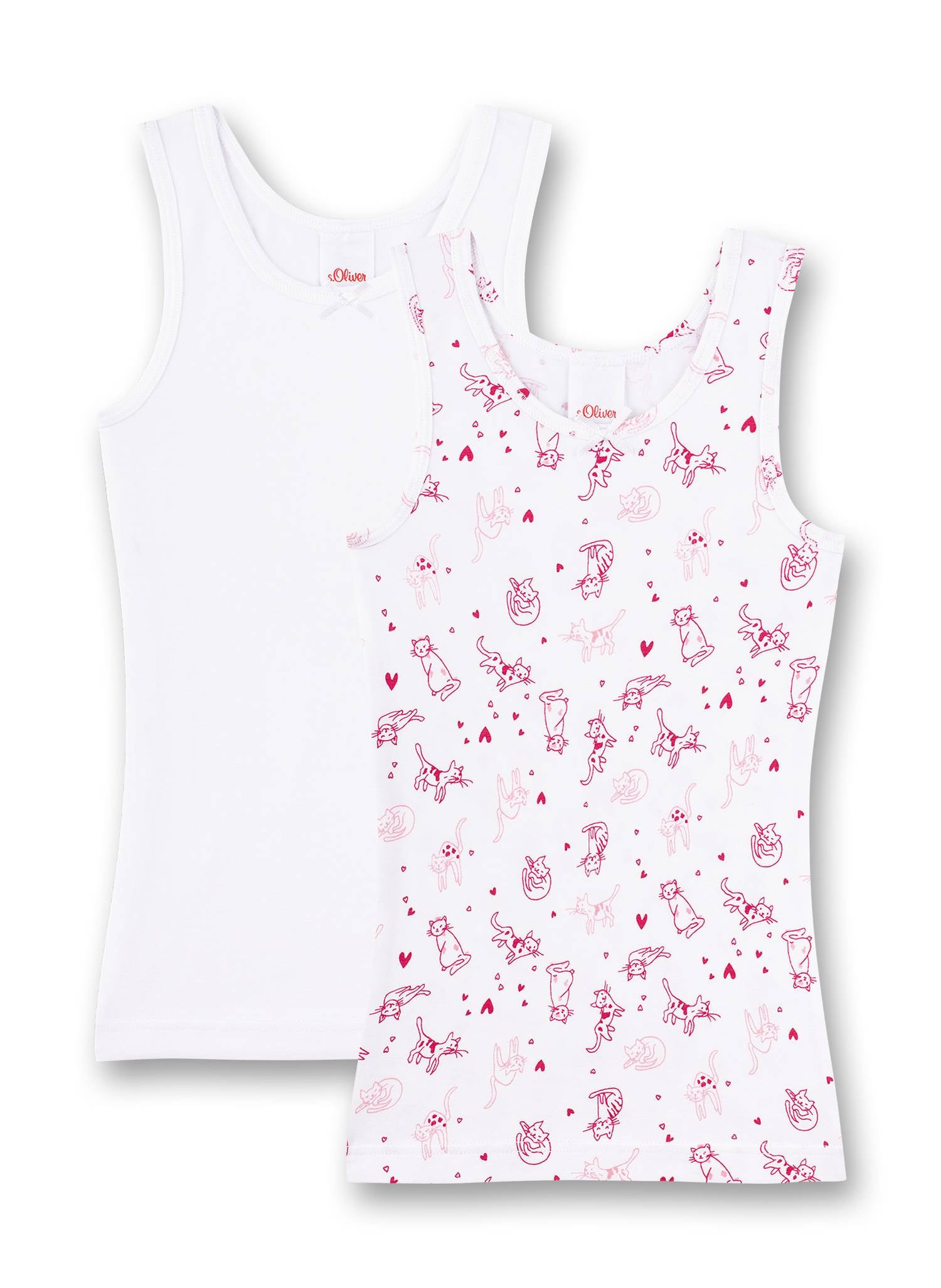 s.Oliver Mädchen Unterhemd 2er Pack - Shirt ohne Arme, Hemd, Feinripp, Cotton Stretch