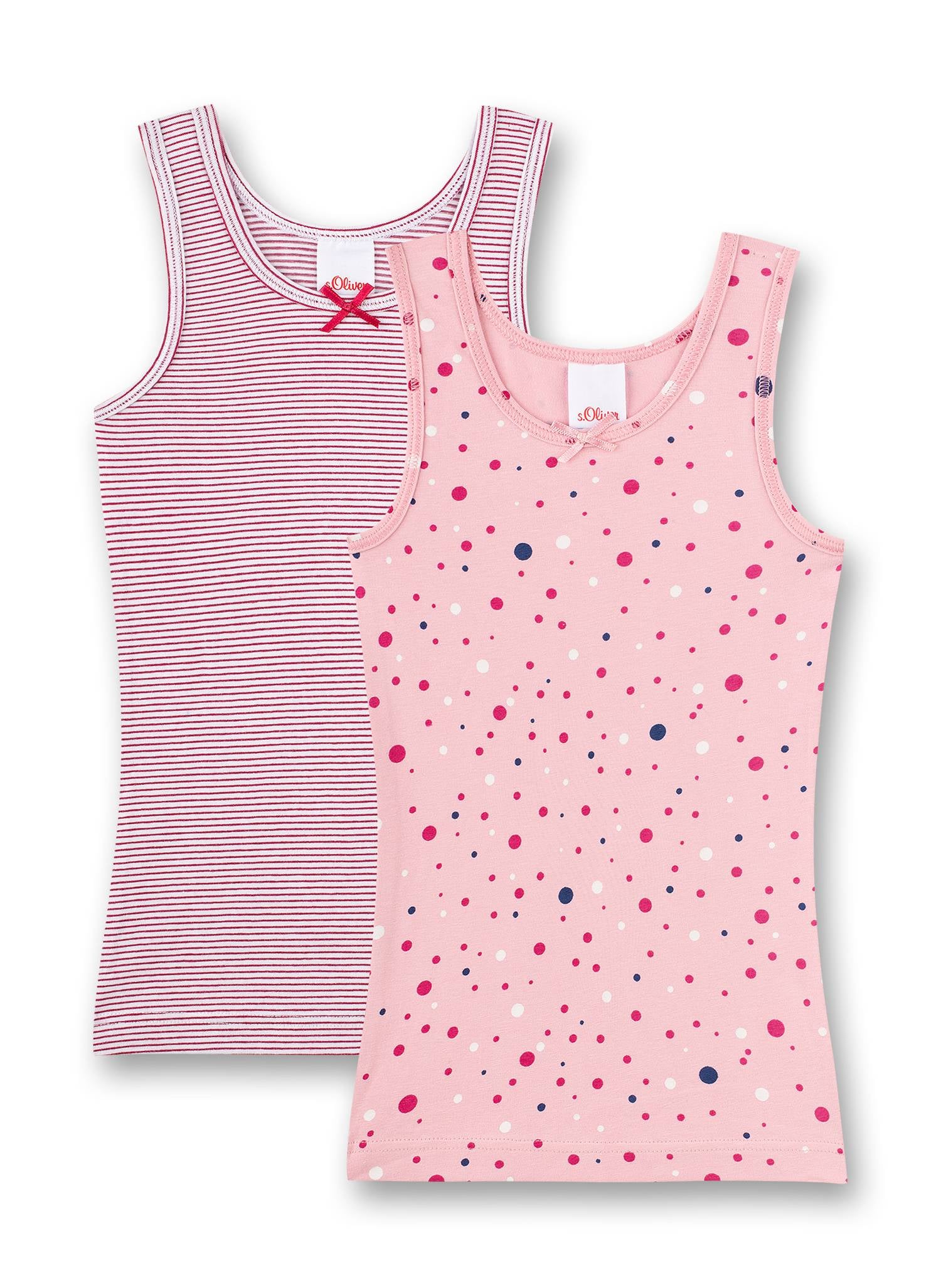 s.Oliver Mädchen Unterhemd 2er Pack - Shirt ohne Arme, Hemd, Feinripp, Cotton Stretch