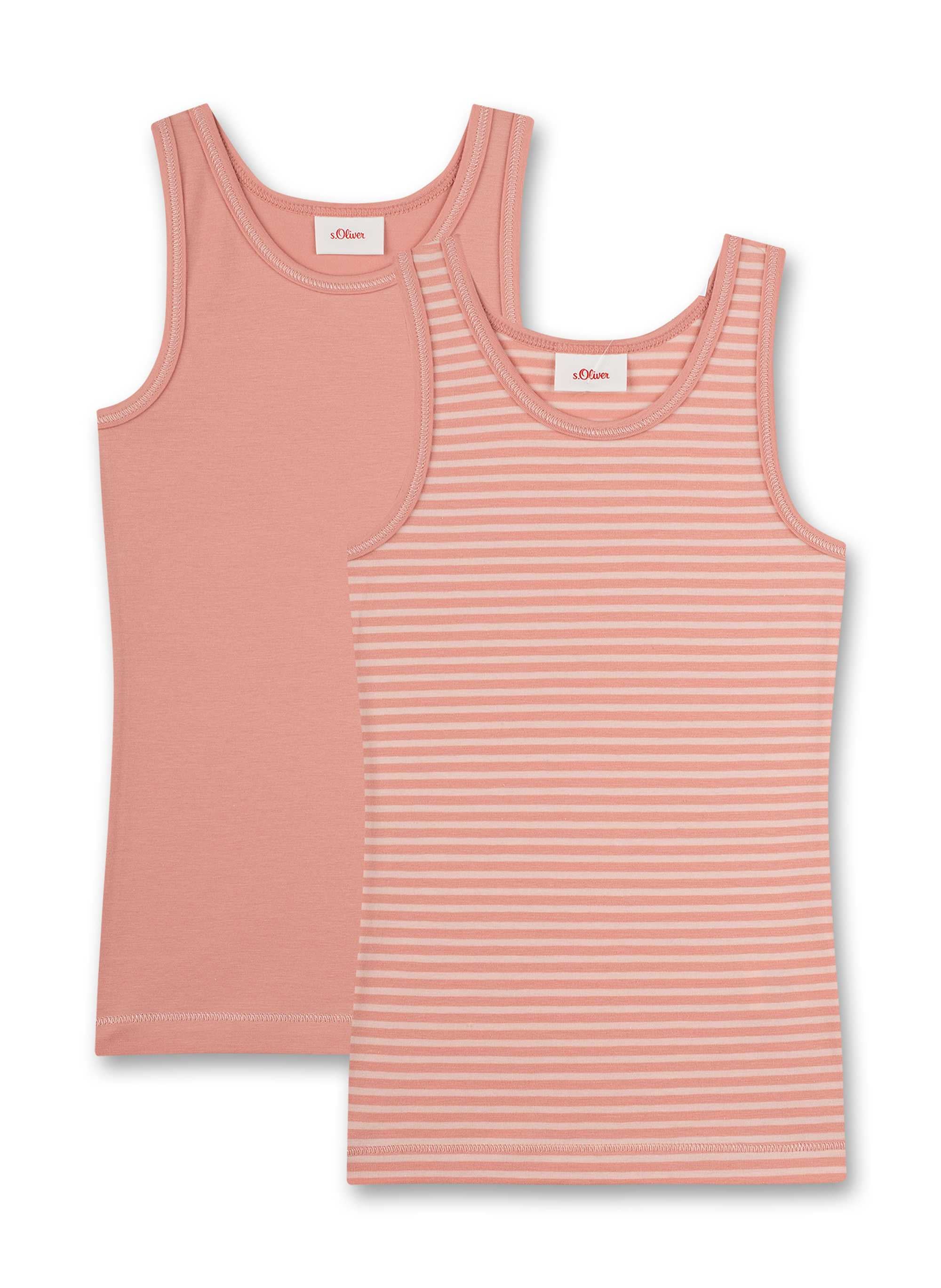 s.Oliver Mädchen Unterhemd 2er Pack - Shirt ohne Arme, Hemd, Feinripp, Cotton Stretch