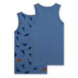 Sanetta Jungen Unterhemden, 4er Pack - Kids, Shirt, ärmellos,Baumwolle, Dino