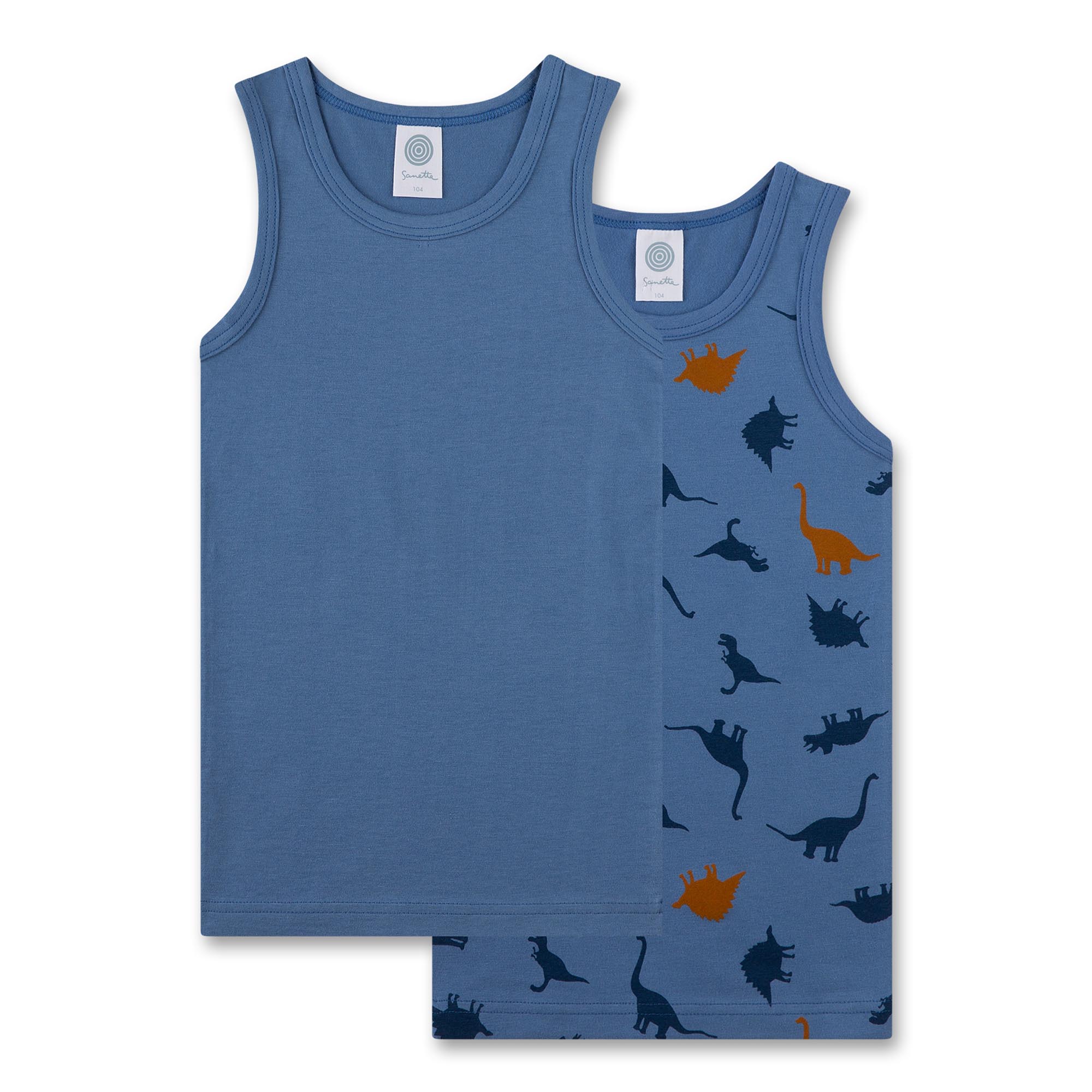 Sanetta Boys Undershirts, 2-pack - Kids, shirt, sleeveless, cotton, dinosaur