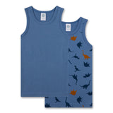 Sanetta Jungen Unterhemden, 4er Pack - Kids, Shirt, ärmellos,Baumwolle, Dino