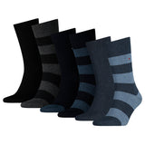 TOMMY HILFIGER Herren Socken, 6er Pack - Rugby Sock, Strümpfe, Streifen, uni/gestreift