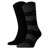 TOMMY HILFIGER Herren Socken, 2er Pack - Rugby Sock, Strümpfe, Streifen, uni/gestreift