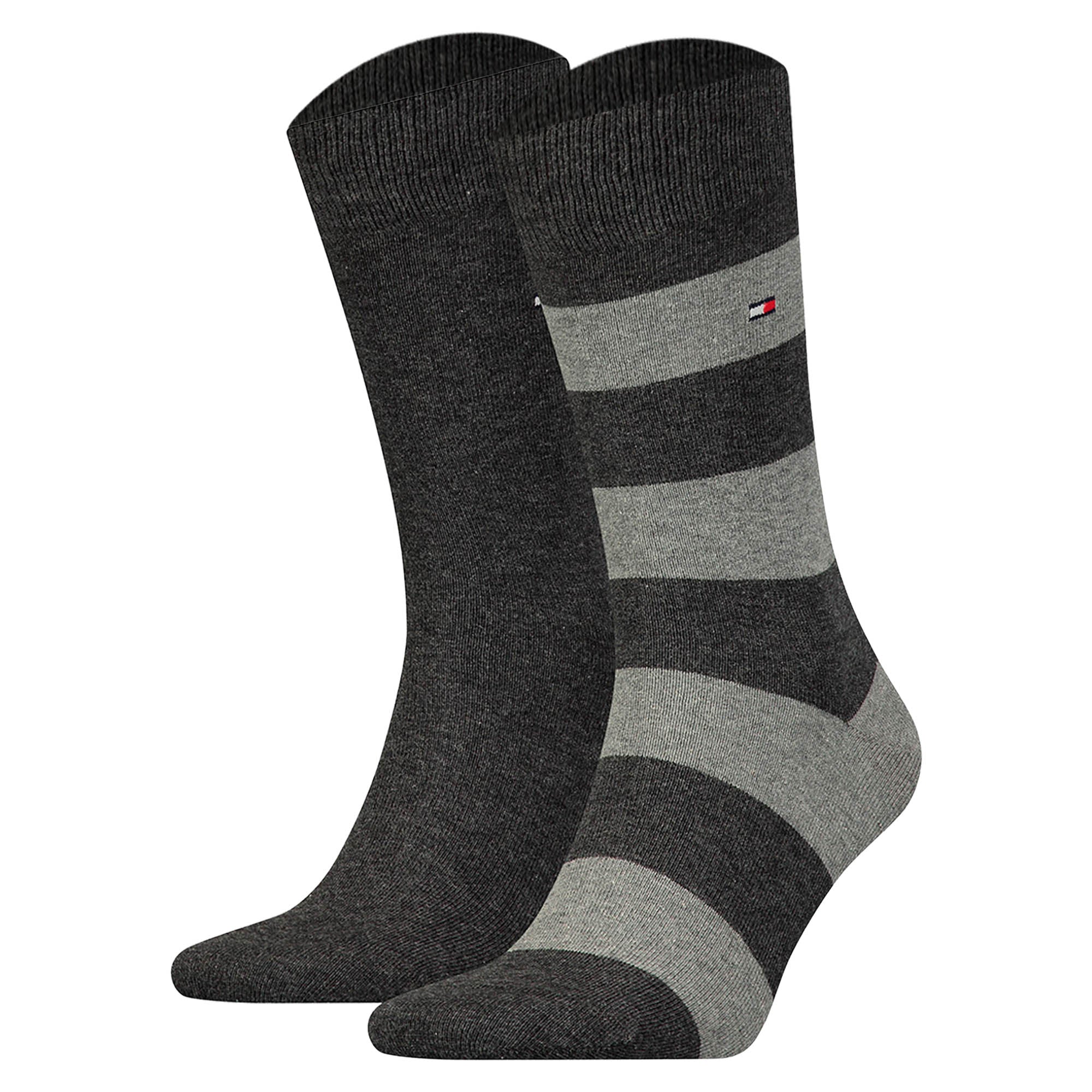TOMMY HILFIGER Herren Socken, 2er Pack - Rugby Sock, Strümpfe, Streifen, uni/gestreift