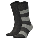 TOMMY HILFIGER Herren Socken, 2er Pack - Rugby Sock, Strümpfe, Streifen, uni/gestreift