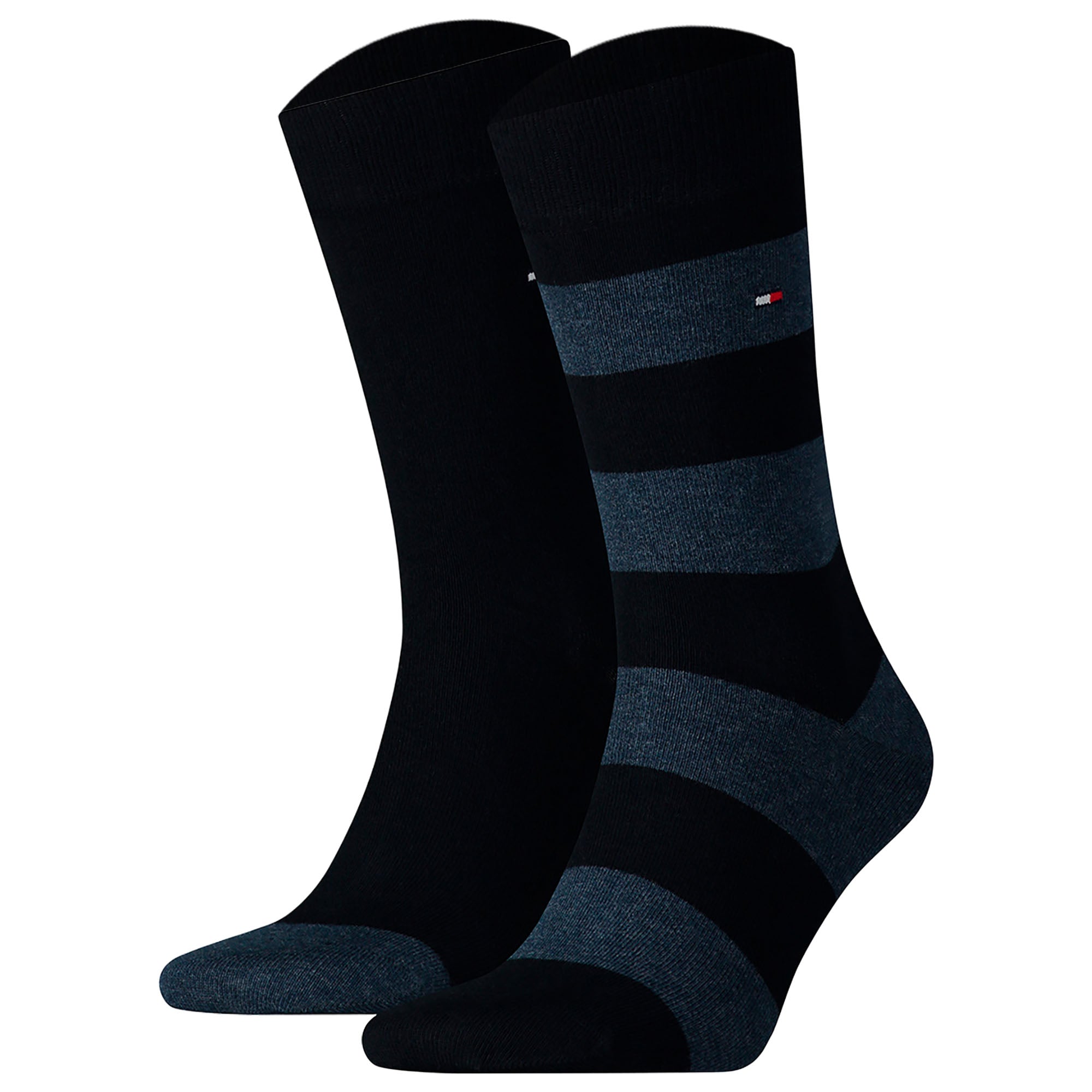 TOMMY HILFIGER Herren Socken, 2er Pack - Rugby Sock, Strümpfe, Streifen, uni/gestreift