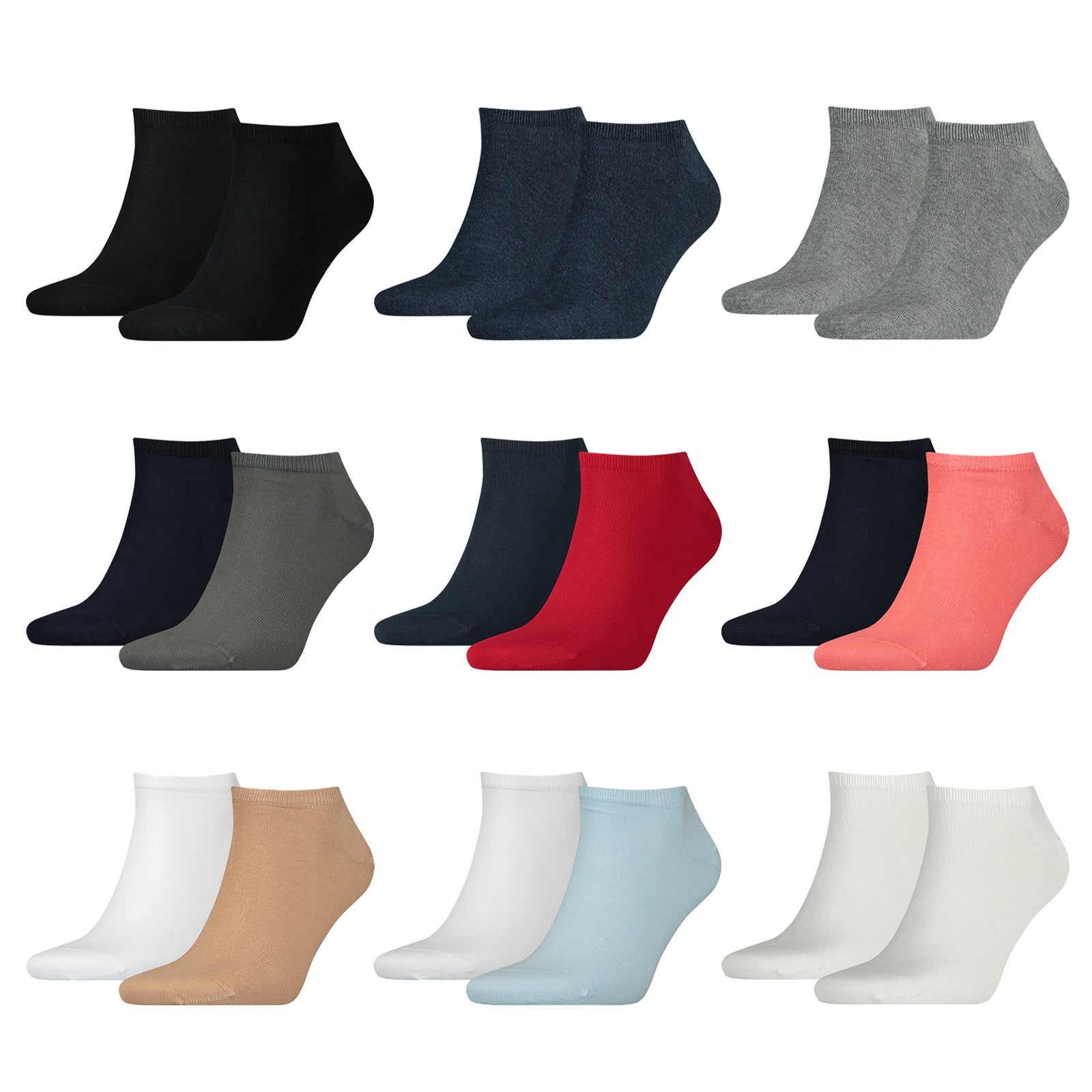 TOMMY HILFIGER Men's Sneaker Socks, pack - TH, cotton, plain, 39-49