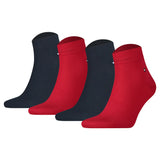 TOMMY HILFIGER Herren Quarter Socken, 4er Pack - Sneaker, Unifarben, 39-49