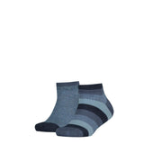 TOMMY HILFIGER Kinder Quarter-Socken, 2er Pack - Basic Stripe, Streifen, 23-42