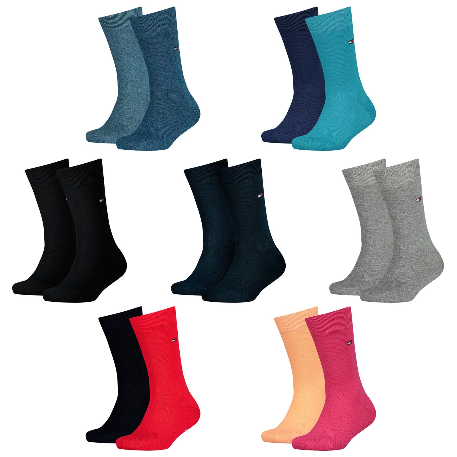 TOMMY HILFIGER Kinder Socken, Vorteilspack - Basic, TH, 23-42, einfarbig