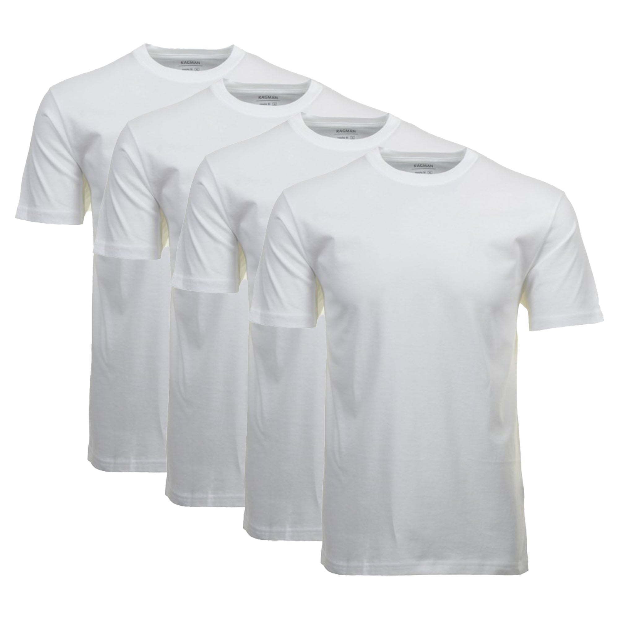 RAGMAN Herren T-Shirt 4er Pack - 1/2 Arm, Unterhemd, Rundhals