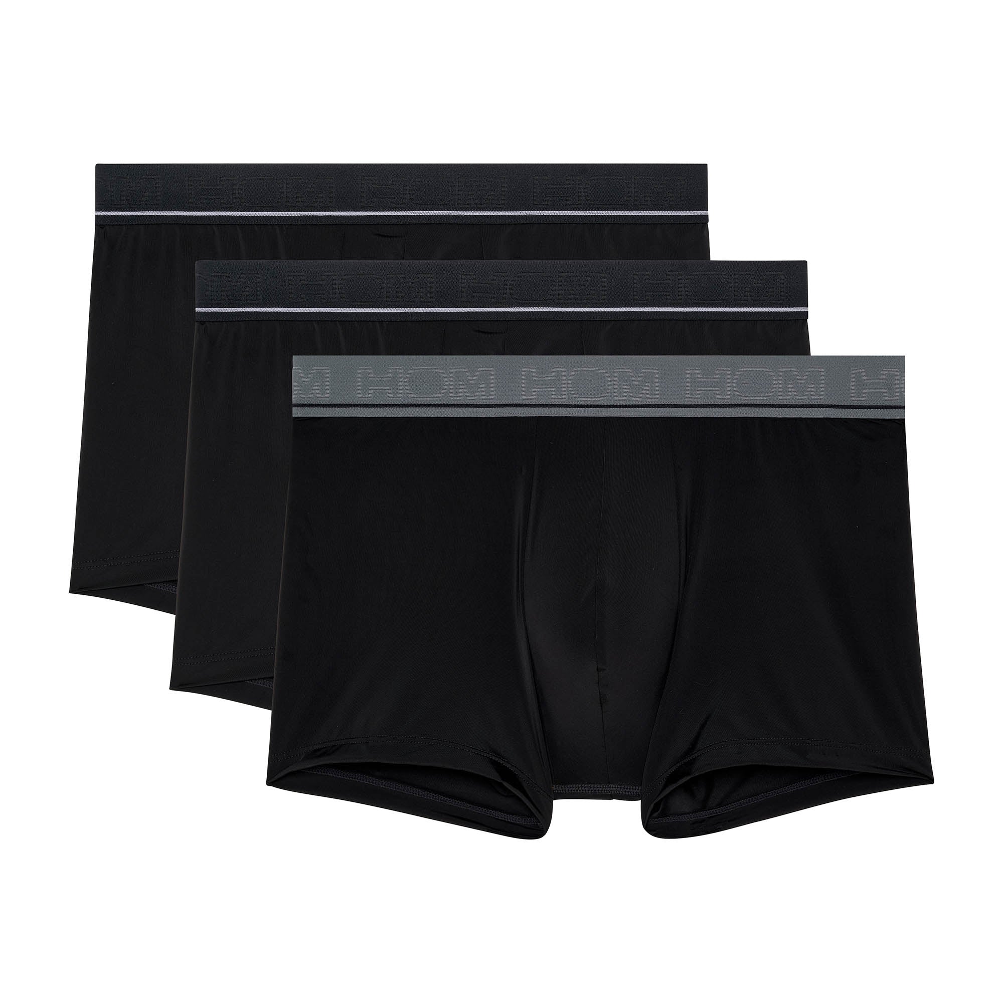 HOM Men Boxer Shorts, 3-Pack - LEONARD #2, Boxer Briefs, Underwear, Cotton Blend, Plain Colour