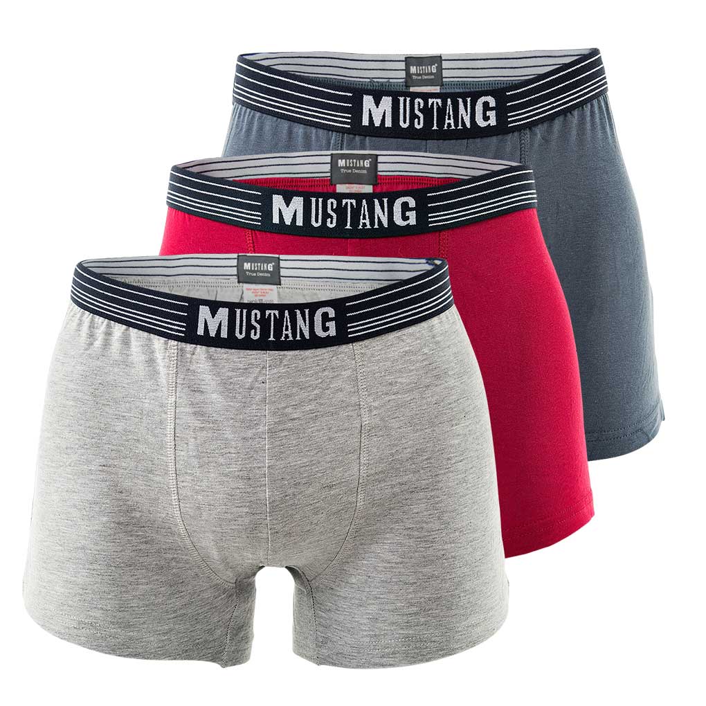 MUSTANG Herren Boxershorts, 3er Pack - Retroshorts, Pants, True Denim