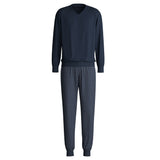 CALIDA Herren Schlafanzug, lang -  V-Ausschnitt, Relax Streamline, Baumwolle