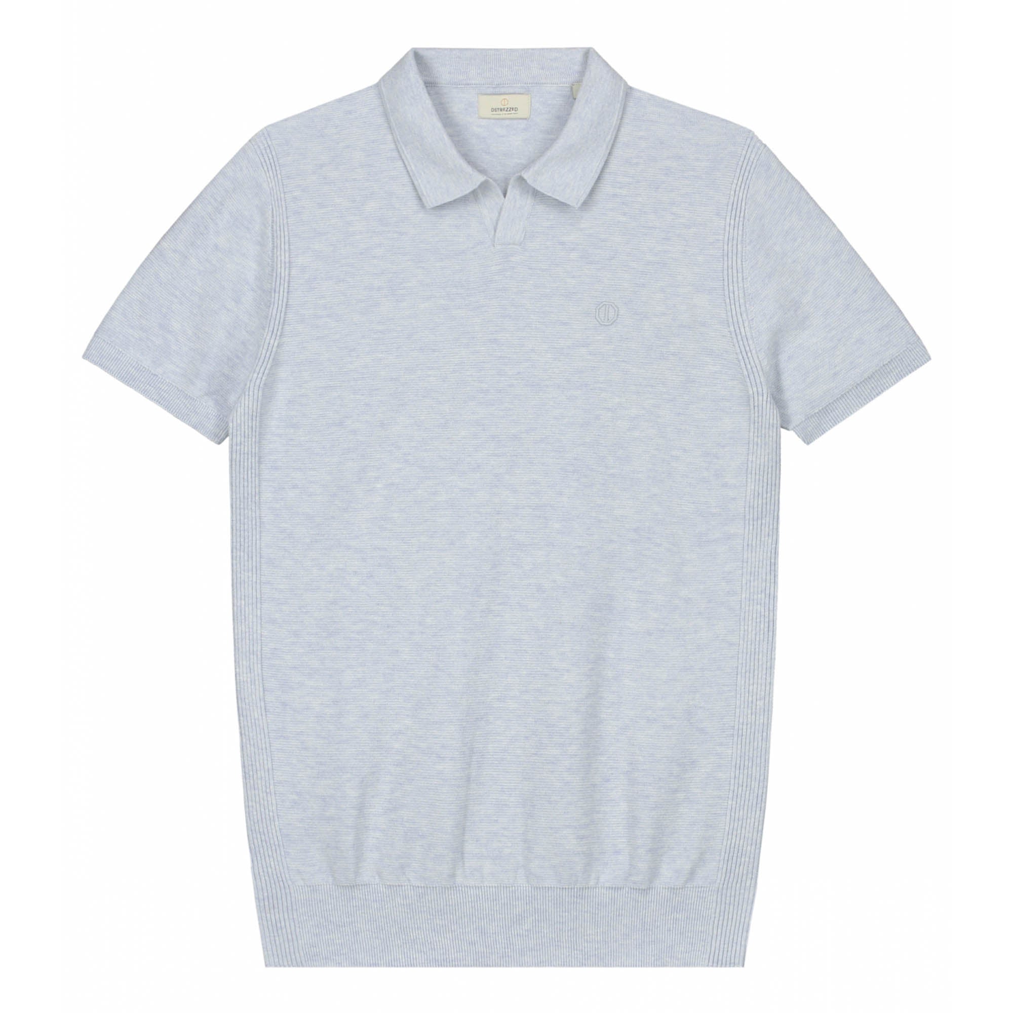 DSTREZZED Herren Strick-Polo - Mercury Short Sleeve Polo, Melange Slub, Baumwoll-Mix