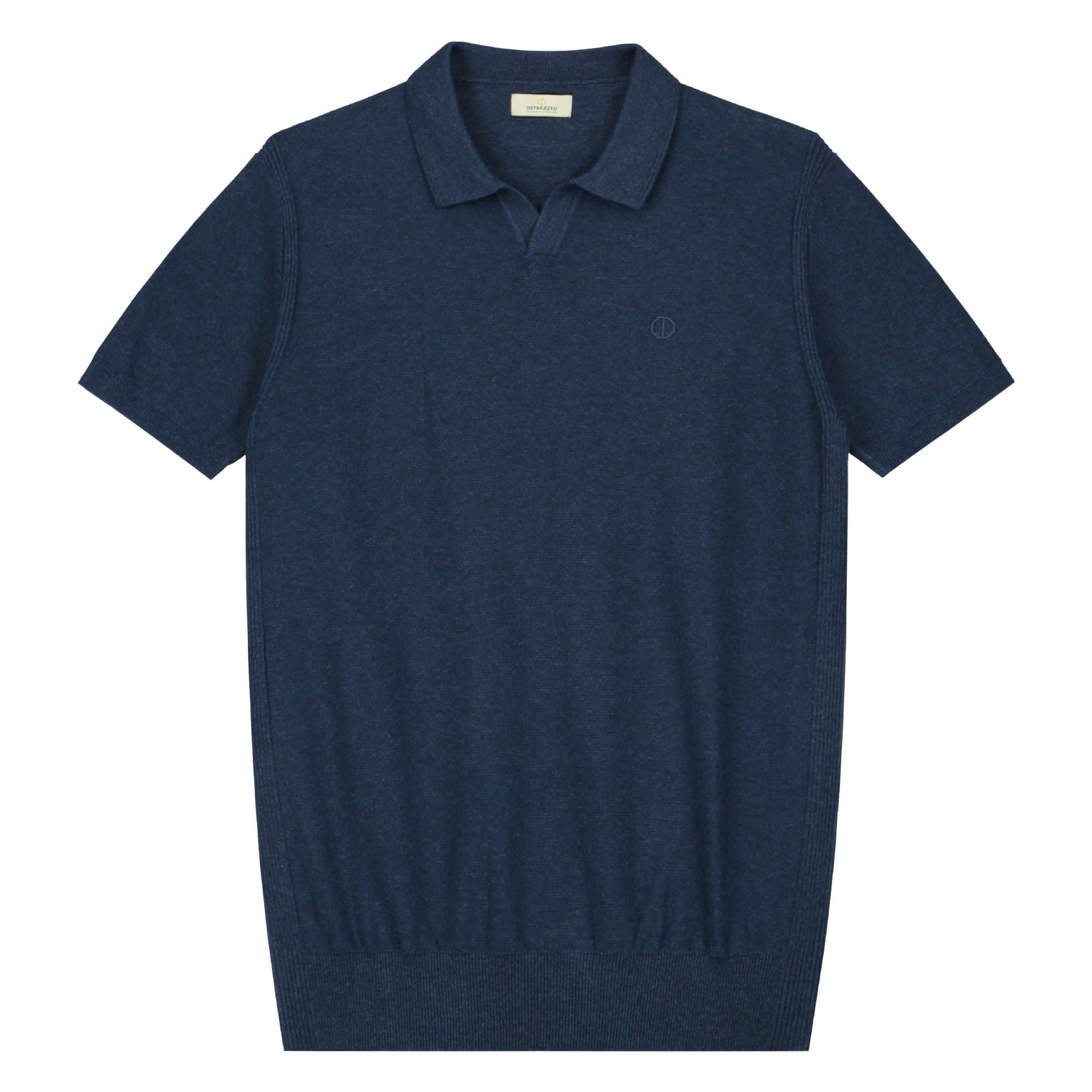 DSTREZZED Herren Strick-Polo - Mercury Short Sleeve Polo, Melange Slub, Baumwoll-Mix