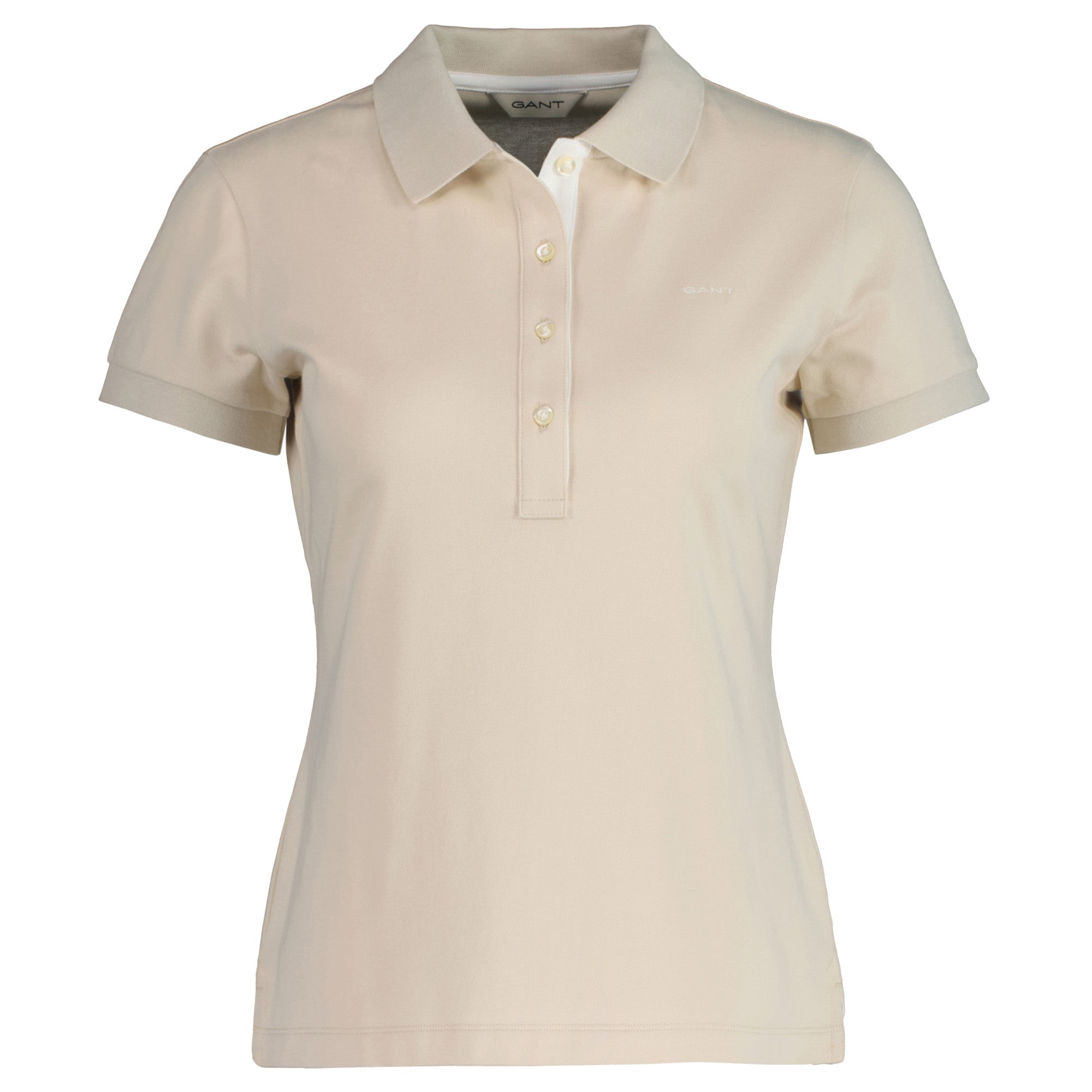GANT Damen Poloshirt - CONTRAST COLLAR PIQUE POLO, Halbarm, Knopfleiste, Logo