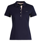 GANT Damen Poloshirt - CONTRAST COLLAR PIQUE POLO, Halbarm, Knopfleiste, Logo