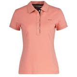 GANT Damen Poloshirt - CONTRAST COLLAR PIQUE POLO, Halbarm, Knopfleiste, Logo