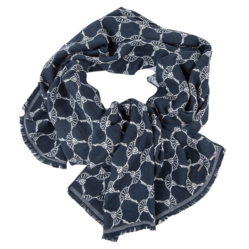 JOOP! Herren Schal - Felix, Webschal, Cornflower, Logo-Allover, One Size
