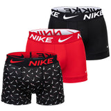 NIKE Herren Boxer Shorts, 3er Pack - Trunks, Dri-Fit Micro, Logobund