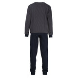 GÖTZBURG Herren Schlafanzug lang - Pyjama V-Ausschnitt, Pure Cotton