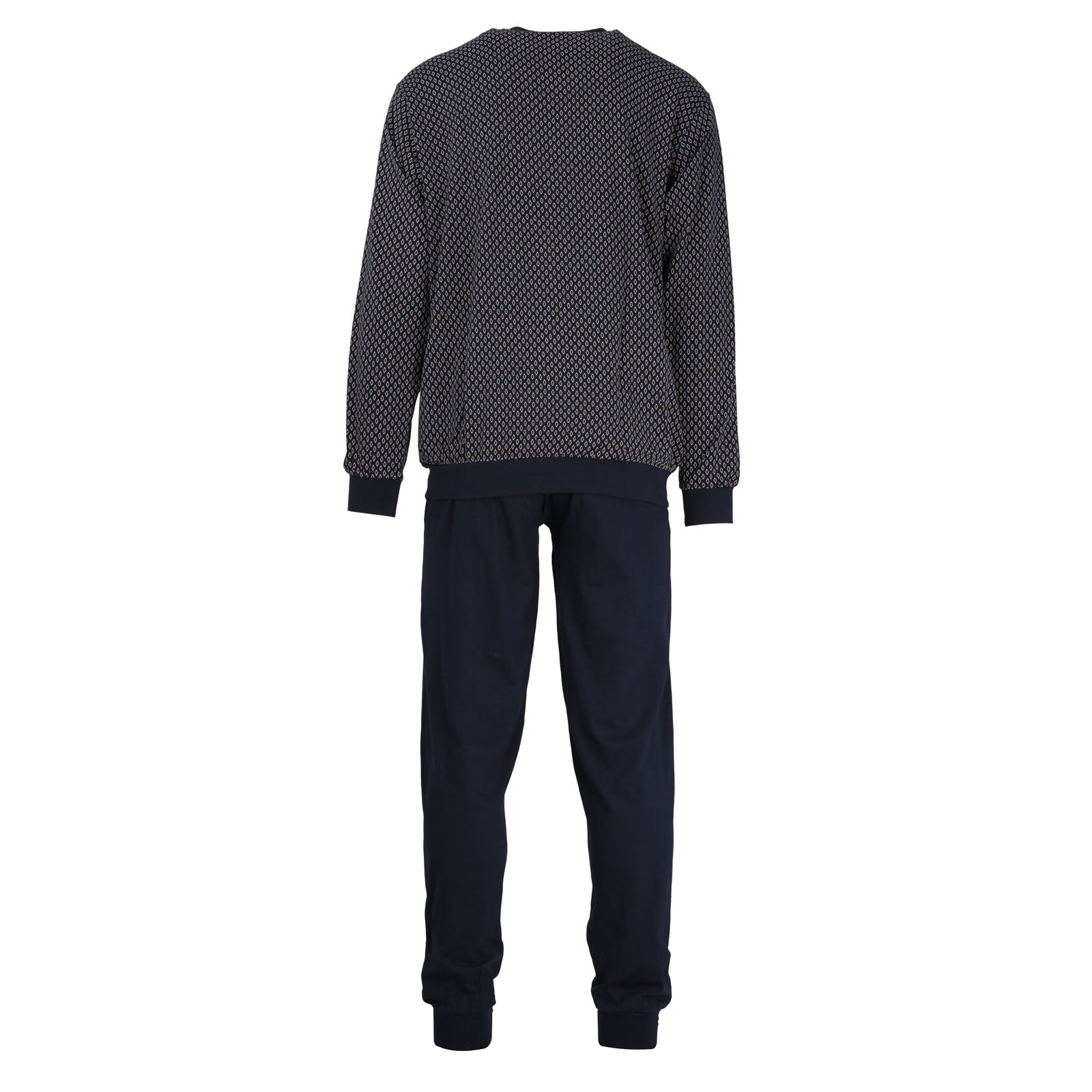 GÖTZBURG Herren Schlafanzug lang - Pyjama V-Ausschnitt, Pure Cotton