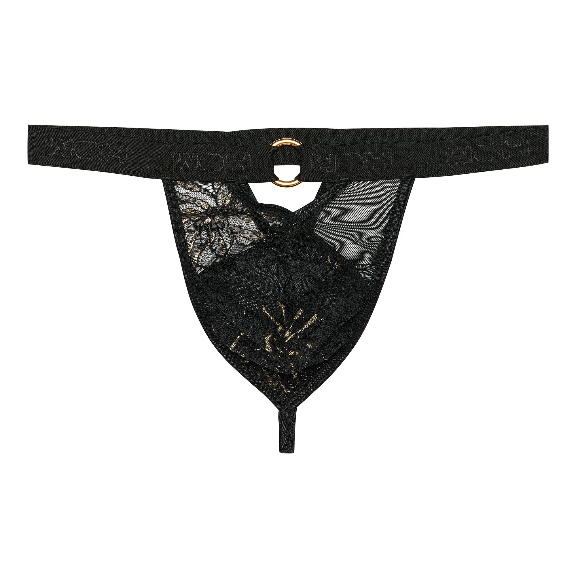 WOH Men G-String - Pure Seduction, lace, metal detail, transparent
