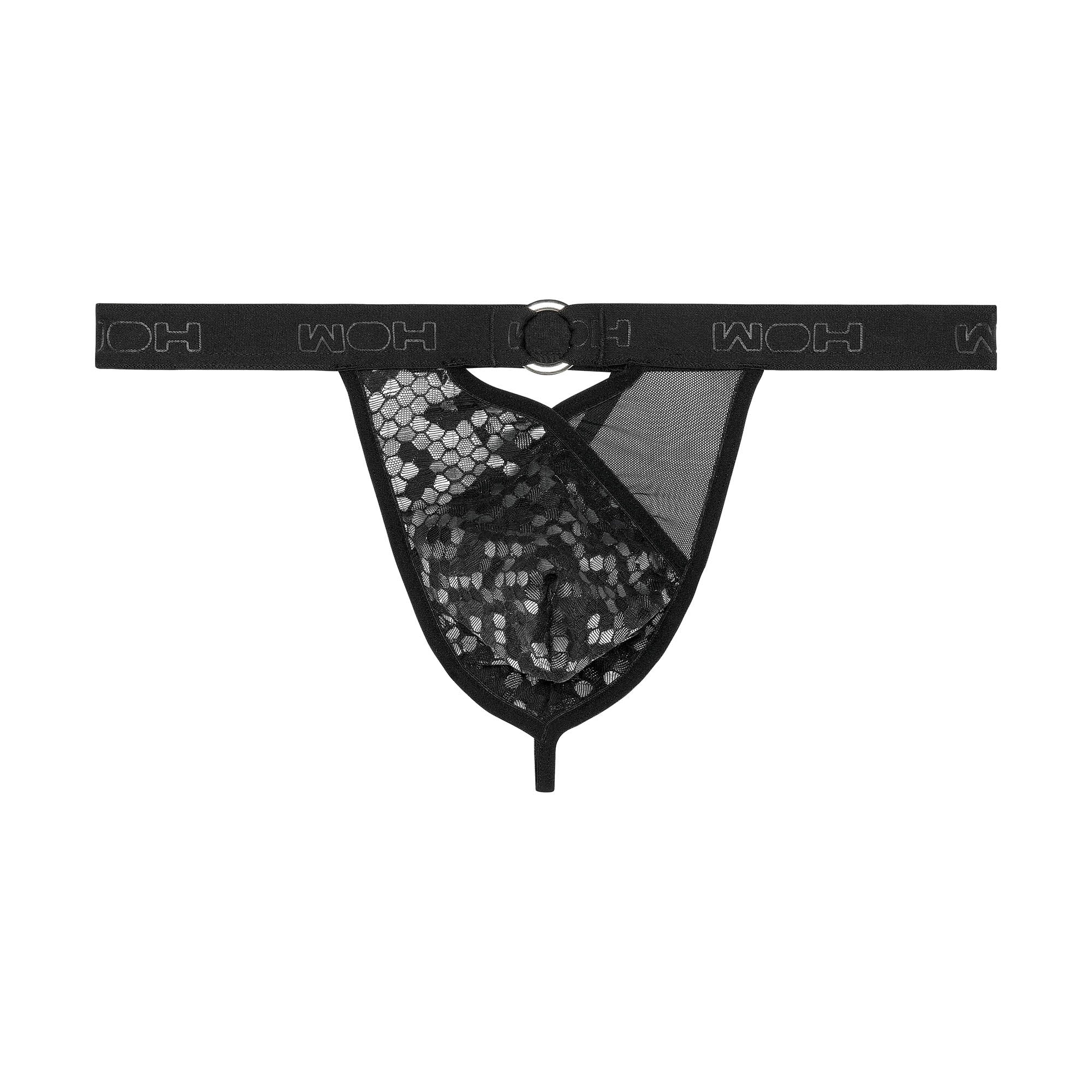 WOH Men G-String - Pure Seduction, mesh, lace, plain colour