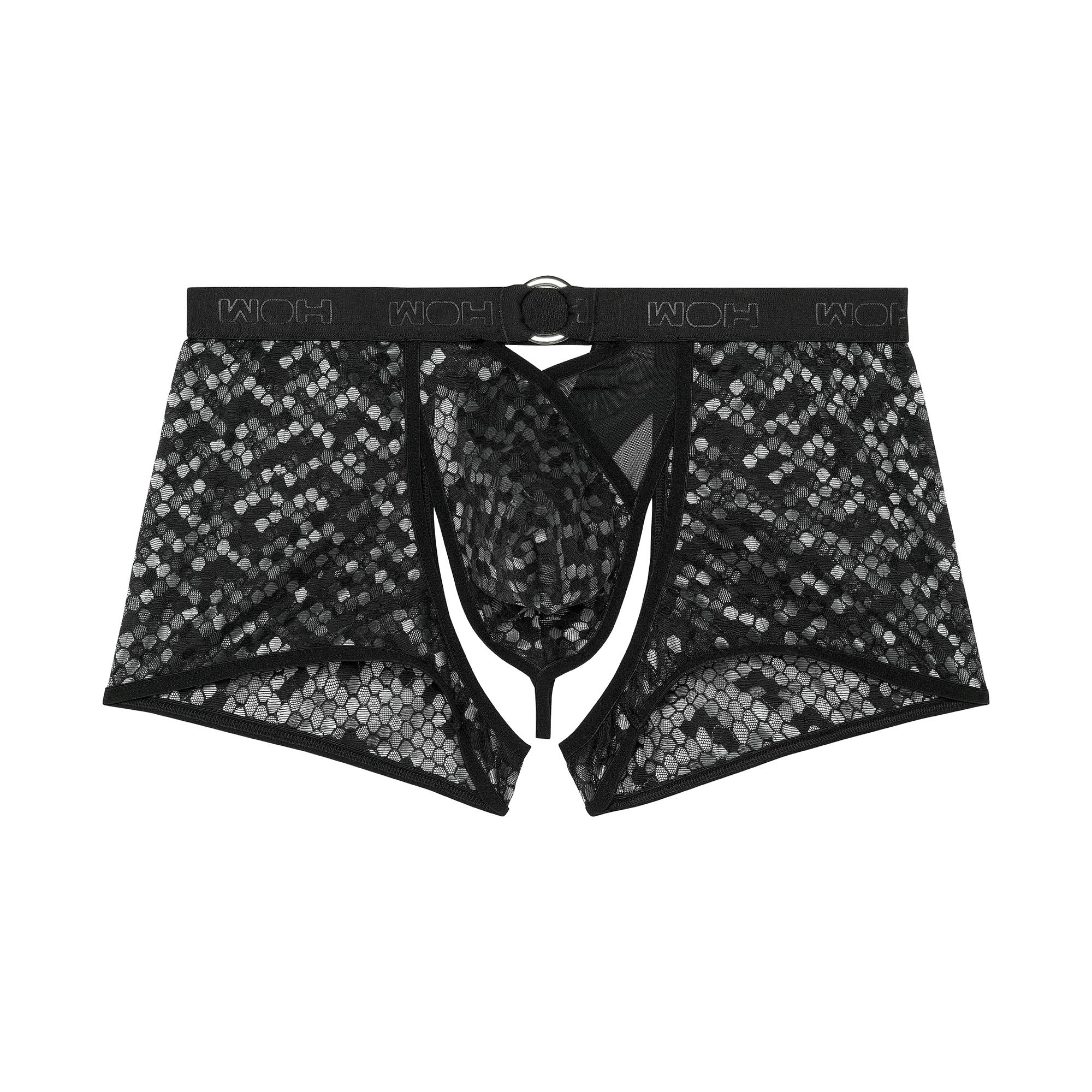 WOH Herren Boxer-String - Pure Seduction, Netz, Spitze, Logobund