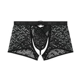 WOH Herren Boxer-String - Pure Seduction, Netz, Spitze, Logobund