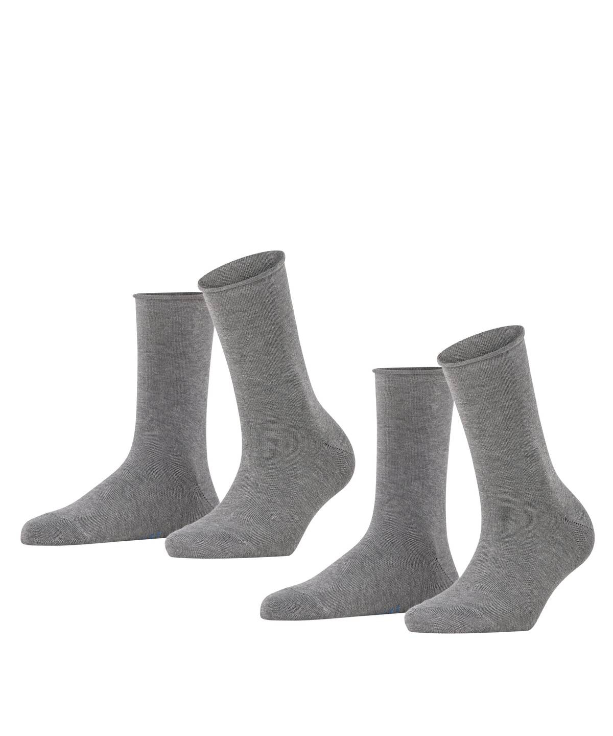 FALKE Women's socks, 2-pack - Happy, short socks, rolled cuffs