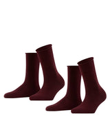 FALKE Damen Socken, 2er Pack - Happy, Kurzsocken, Rollbündchen