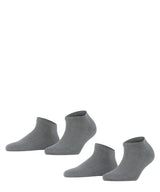 FALKE Damen Socken, 2er Pack - Happy, Sneakersocken, einfarbig
