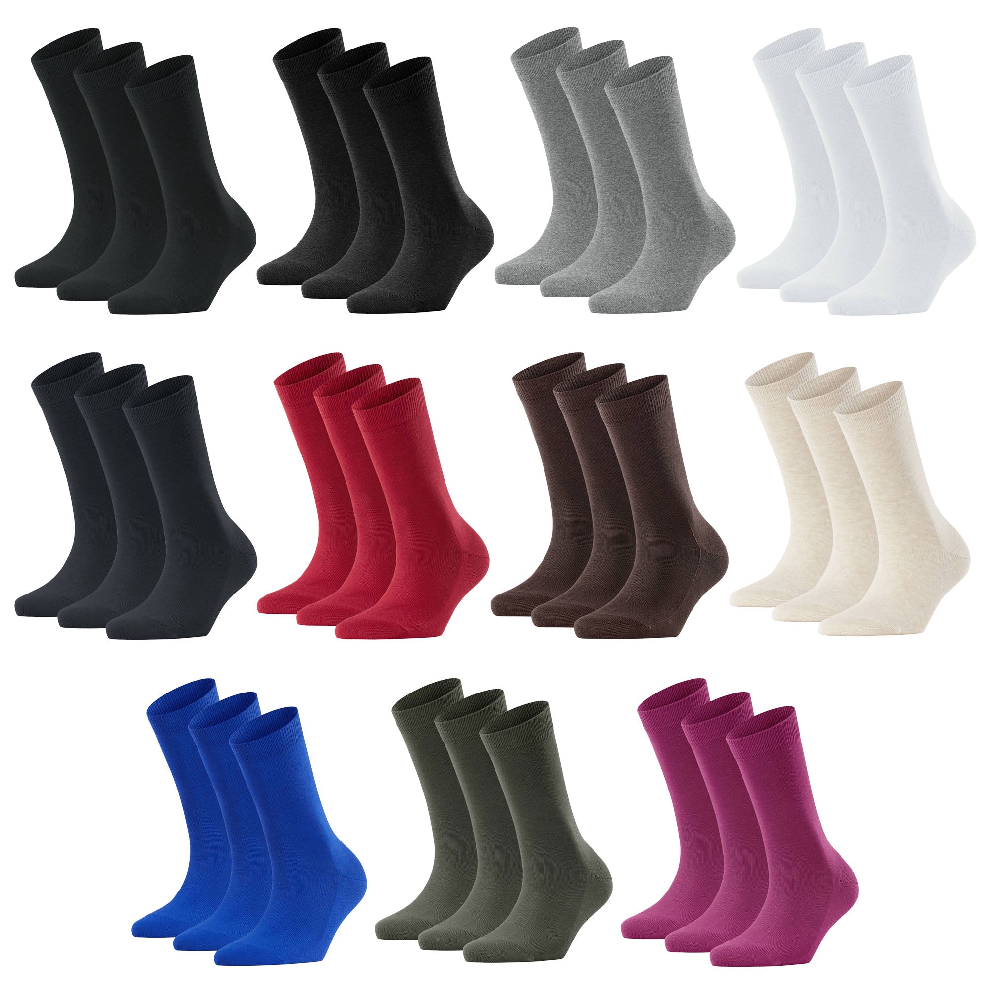 FALKE Damen Socken 3er Pack - Family SO, Kurzsocken, einfarbig