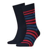 TOMMY HILFIGER Herren Socken, 2er Pack - Duo Stripe Sock, Strümpfe
